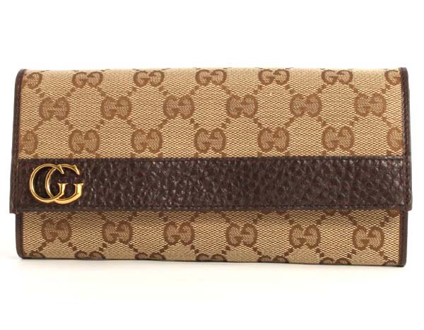 (GUCCI)グッチコピー 財布 GGランニング 長財布 ベージュ＆ダークブラウン 251724FTAQT9643