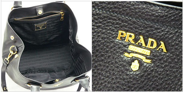2013年春夏新作(PRADA) プラダ 偽物 激安 2WAYショルダーバッグ ロゴ 型押しレザー ブラック BN2171