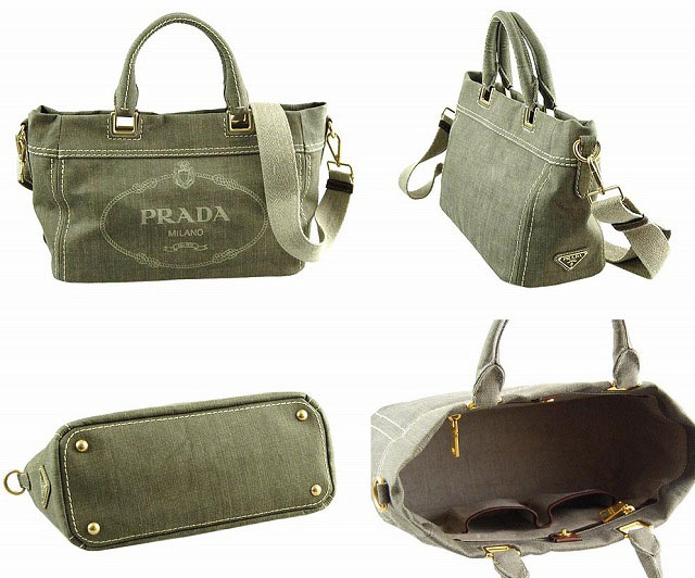 (PRADA)プラダコピー新作 激安 デニムコットン トートバッグ BN2070 AJ6 F0161