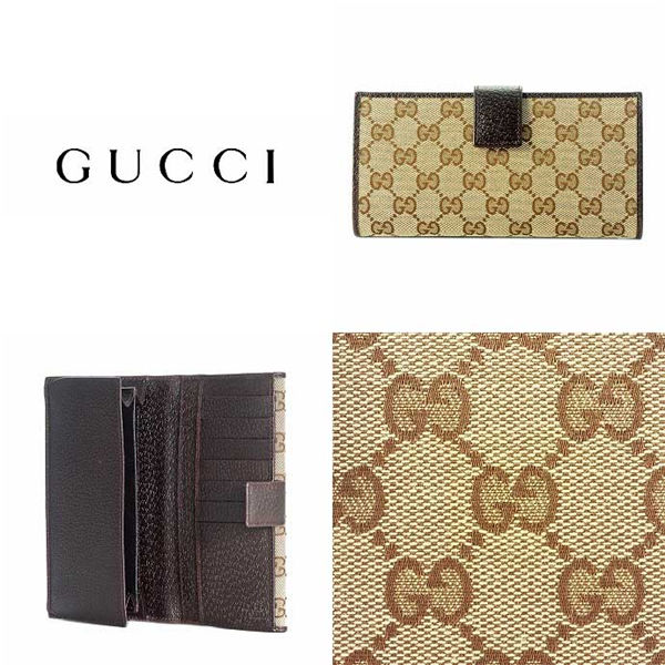 GUCCIグッチコピー激安 2013年春夏新作メタルバー定番キャンバスGG柄Gマーク刻印プレート付きWホック長財布  112715 F40IR 9643