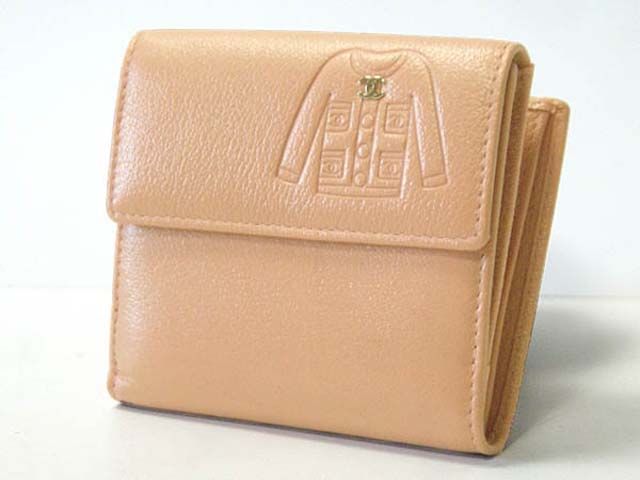 (CHANEL)シャネル コピー激安財布 スーツデザイン 二つ折財布 カーフ ピンク A48687