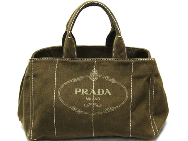 (PRADA)プラダコピー 激安 トートバッグ デニム カーキB1872B