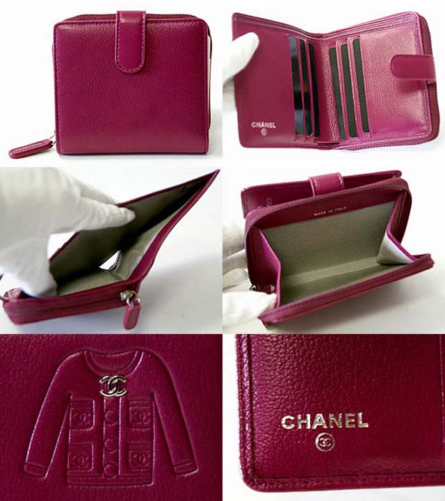 (CHANEL)シャネル コピー激安財布 スーツデザイン ラウンドファスナー二つ折財布 パープル A50137