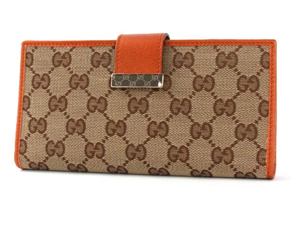 GUCCI)グッチコピー財布 GG柄 長財布 ベージュ＆オレンジ 212096F4C2G8510v