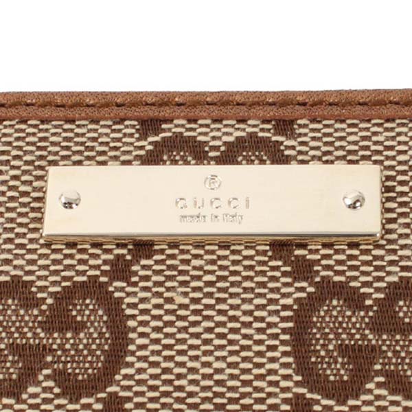 GUCCI)グッチコピー財布 GG柄 長財布 ベージュ＆メタリックブラウン 112724F4C2G8526