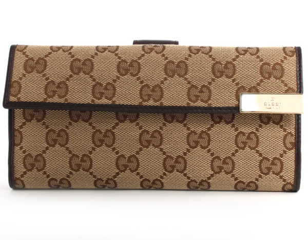 (GUCCI)グッチコピー 財布 ダイス GG柄 長財布 ベージュ＆ダークブラウン 257012FAFXG9643