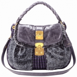 バッグ 偽物 ミュウミュウ SHETLAND PELUCHEストラップ付きハンドバッグ RR1300