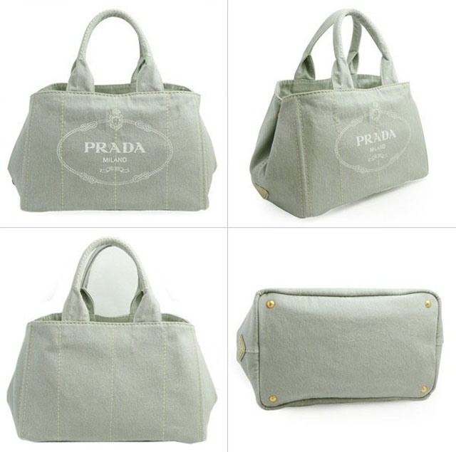 (PRADA)プラダコピー激安 トートバッグ デニム ライトグレーB1877B