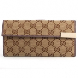 (GUCCI)グッチコピー 財布 GG柄 メタルプレート 長財布 257012FAFXG9771