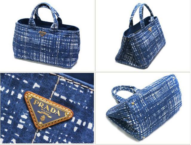 (PRADA)プラダ コピー激安 トートバッグ デニム ツイードプリント B1872B 05