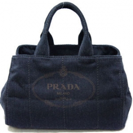 (PRADA)プラダ コピー激安 トートバッグ デニム ダークグレー B1872B-4