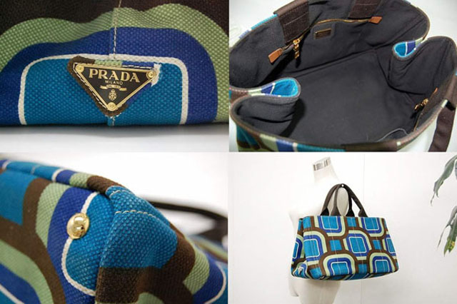 (PRADA)プラダ コピー激安 カナパ キャンバストートバッグ ブルー系 BN1872