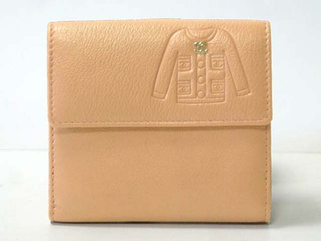 (CHANEL)シャネル コピー激安財布 スーツデザイン 二つ折財布 カーフ ピンク A48687