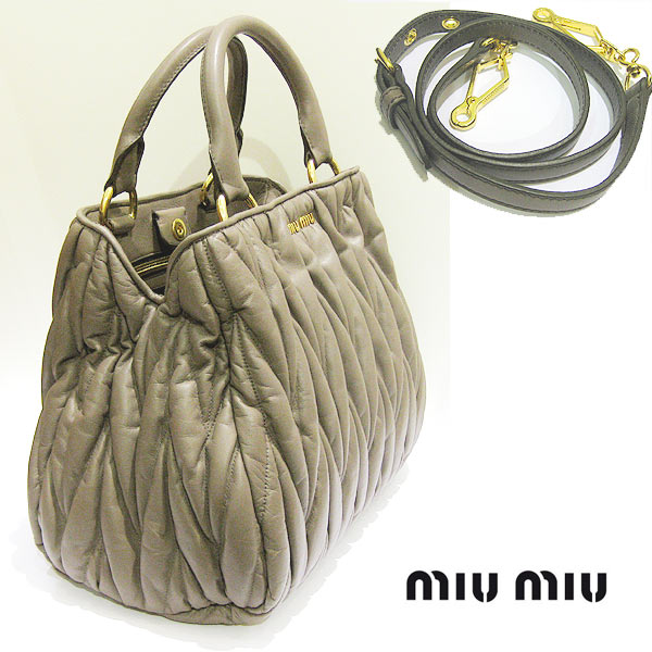 ミュウミュウコピー MIUMIU バッグ 2way ショルダー トート rn0804n88 ARGILLA MIUMIU