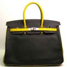 35cm(HERMES)エルメス コピー バーキン35 ブラック×ソレイユ ファッションバッグ HERMES-193