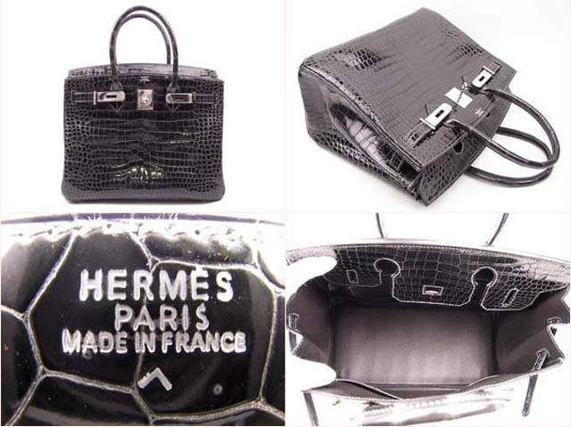 (HERMES)エルメス コピー激安 バーキン30 クロコダイルポロサス グラファイト HERMES-169